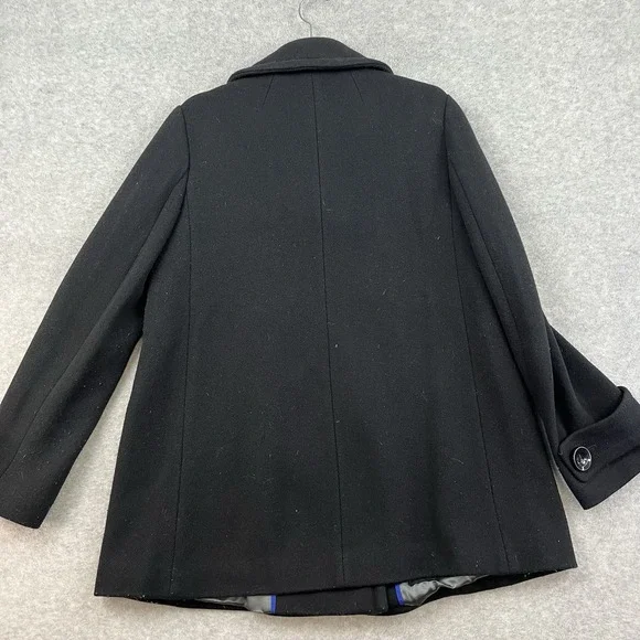 J. Crew Women's Coat Double Breasted Pea Coat‎ Wool Size 12 Black Jacket - Picture 7 of 8